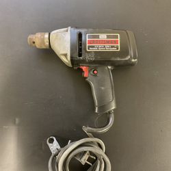 Vintage Sears Electric Drill With Key For Chuck! Variable Speed And Reversible!