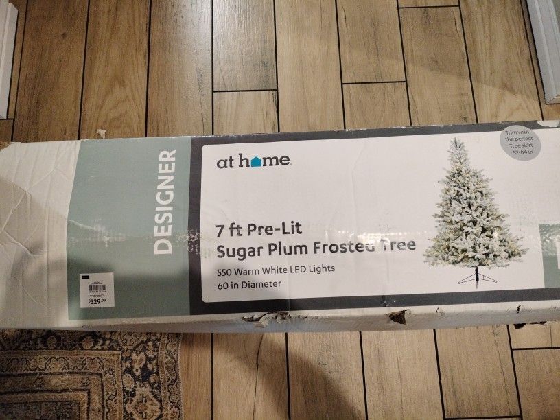 At Home Designer 7 Ft Pre-lit Sugar Plum Frosted Tree