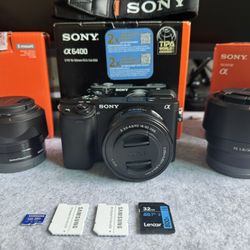 Sony a6400 + 16-50mm Lens + 35mm Lens + 50mm Lens  (Used only once)❗️❗️❗️✅