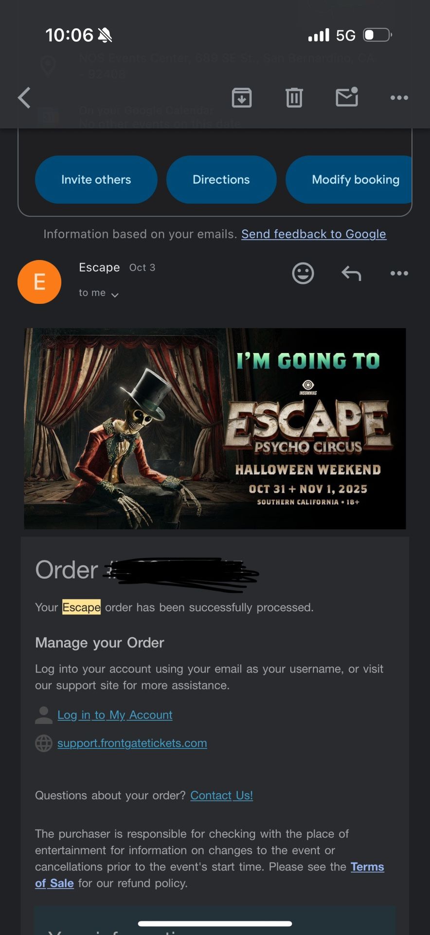 Escape Halloween Friday Ticket