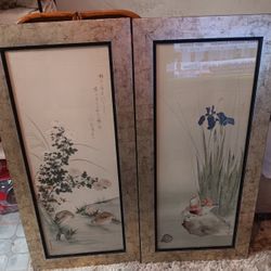 Vintage pair of japanese prints/ Irish And Mandarin Ducks