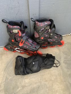 Boys Roller Blades With Pads