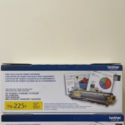 Brother TN225Y Yellow High-Yield Toner Cartridge (New in Box)