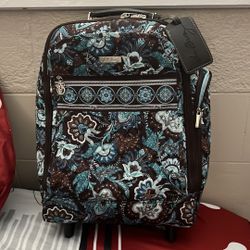 VERA BRADLEY Java Blue Carry On Rolling Suitcase - 19-20”