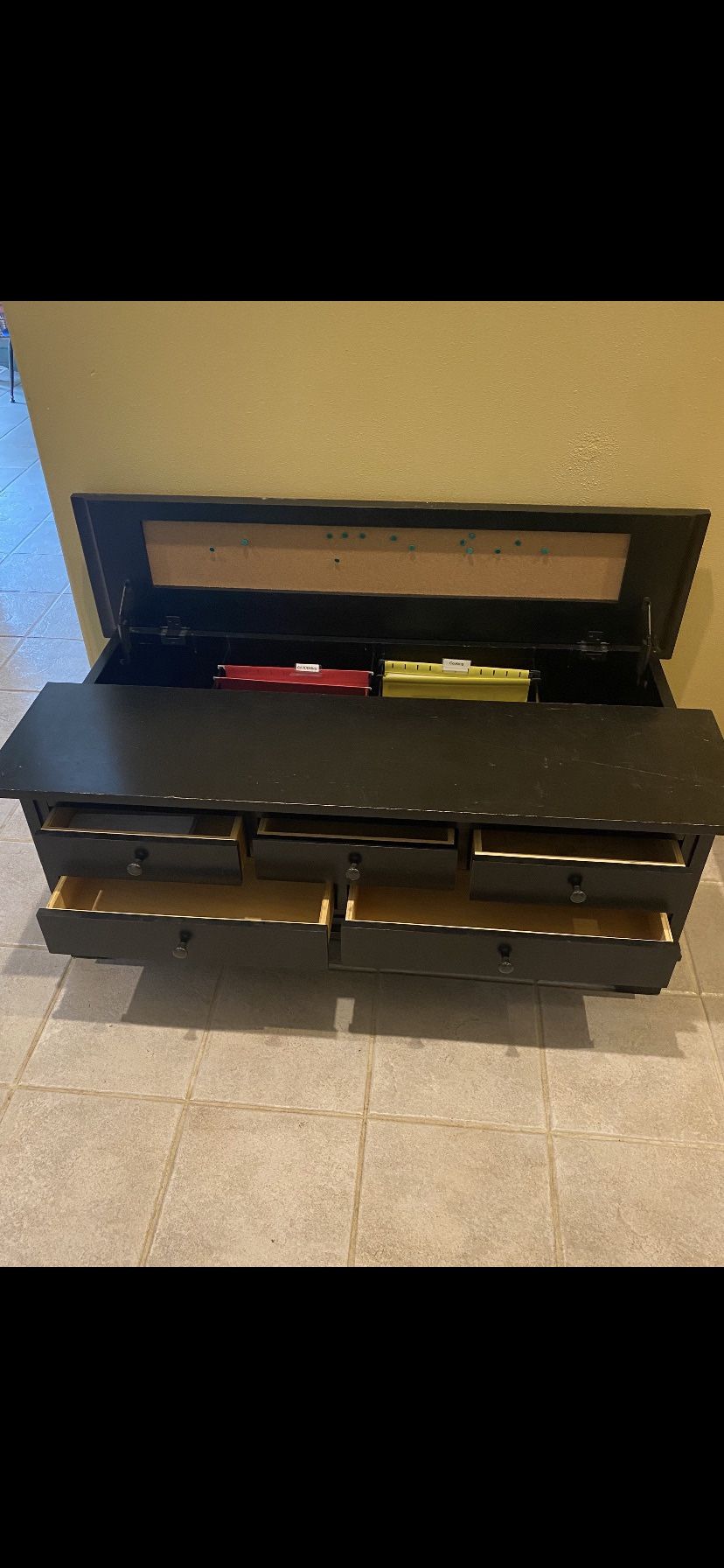 Coffee Table With Five drawers plus file storage