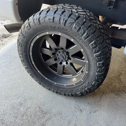 8 Lug 20” Rims And Tires
