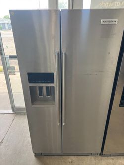 KITCHEN AID STAINLESS STEEL SIDE BY SIDE REFRIGERATOR