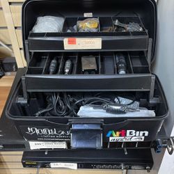 Tattoo Box With Machine Power Barrels Ink Caps & Other Accessories In Box