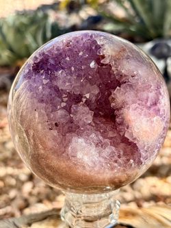XL Pink Amethyst Crystal Druzy Sphere
