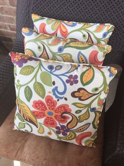 Three beautiful patio pillows