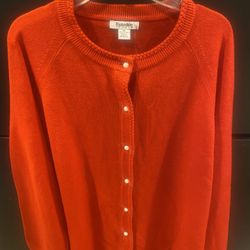 Hampshire Studio red button down long sleeve “pearl” buttons cardigan XL