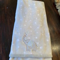 Elephant Print Baby Blanket. Baby blanket. Grey with elephant