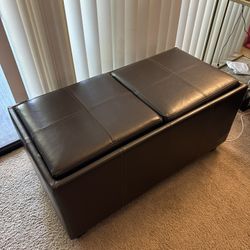 Leather ottoman