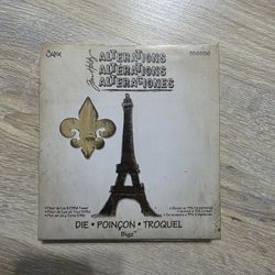 Sizzix Bigz Die Tim Holtz Alterations Fleur de Lis & Eiffel Tower 558556 Die Cut Set 