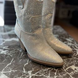Rhinestone Short Boots