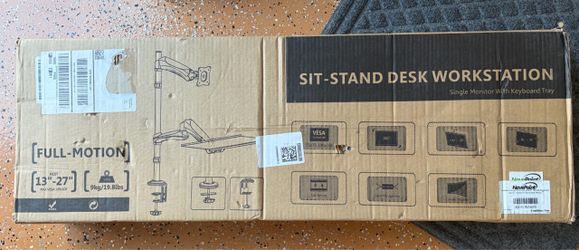 NavePoint Full-Motion Sit-Stand Desk Monitor Mount