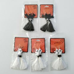 Halloween Ghost & Bats Earrings New