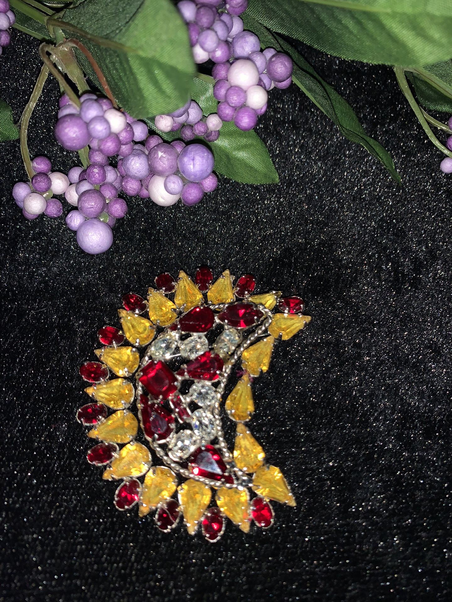Vintage signed Symphony Crystal Brooch