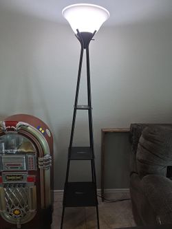Floor Lamp with Built-In Shelves