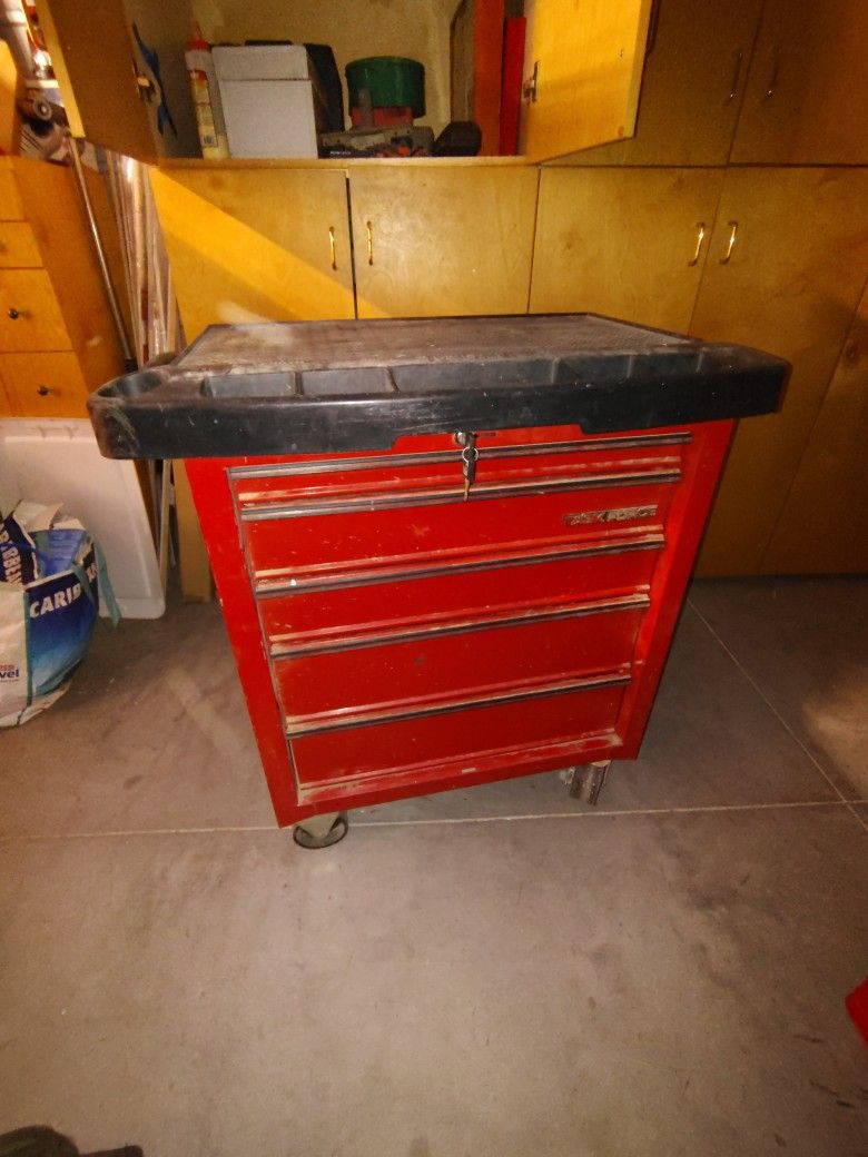 TASK FORCE 5-Drawer Rolling Tool Cabinet / Storage Cart (w/ Key)