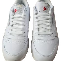 Preowned worn only once like new.  REEBOK MEN'S CLASSIC LEATHER WHITE / WHITE-LIGHT GREY SIZE 10