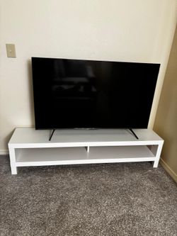 New TCL QLED 55" TV with TV Table with 5 Year All State Protection Plan