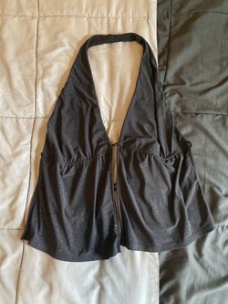 Mel Rose black glittery halter LARGE