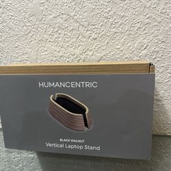 New Vertical Laptop Holder, Light Chestnut Wood, Adjustable 