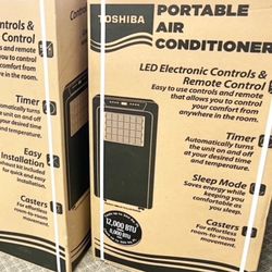 Ac Unit Portable 12000 BTU In Box Toshiba Cools 350 Sq Ft  6 Month Warranty. 