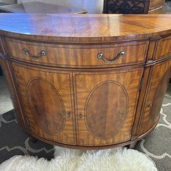 50” Semi-Circle Cabinet with Doors And Shelves