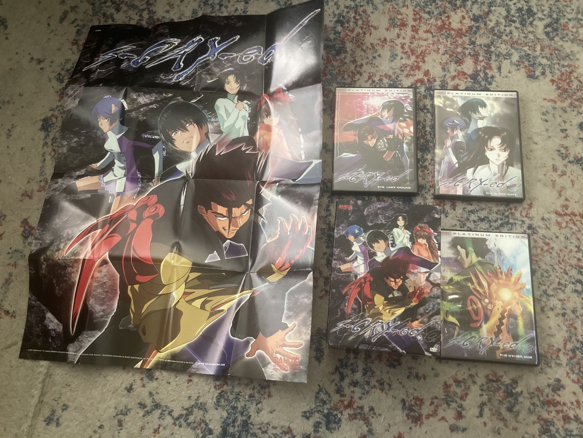 s-CRY-ed Anime DVDs limited edition box w/ volumes 1-3 + poster & trading cards