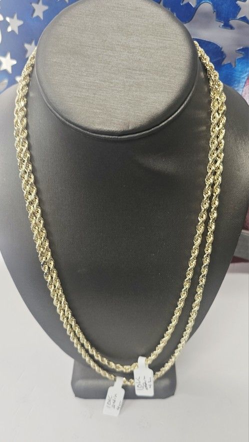 10k 22inch And 24inch 4.2mm Hollow Chains (Check The Description For Pricing)