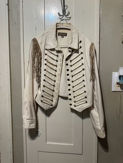 Double D Ranch Wear White Military Style Vintage Jacket