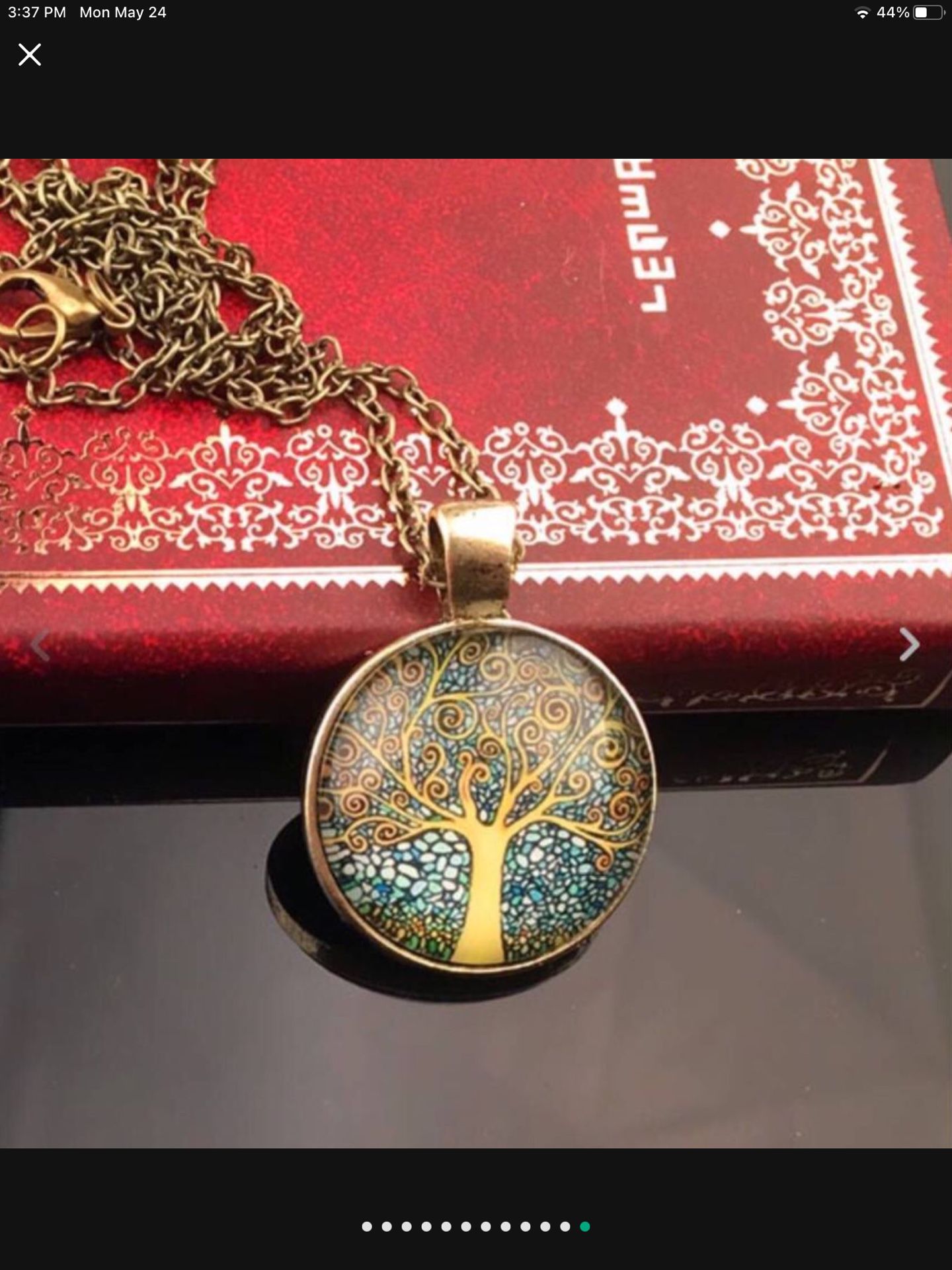 Tree of Life Glass Cabochon Pendant and Chain Different Styles