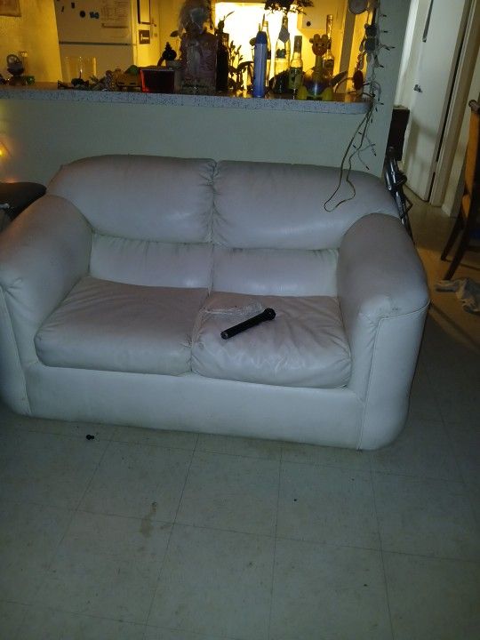 Leather White Couch