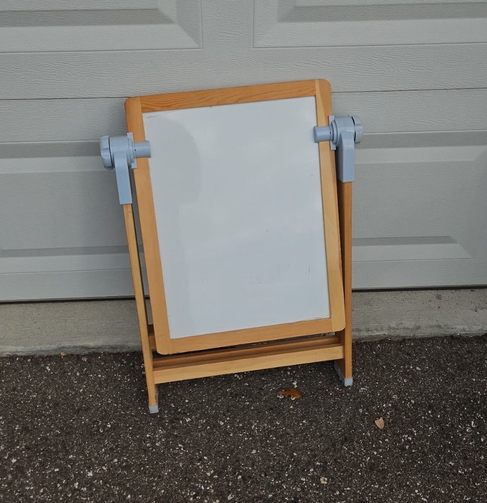 Kids White Board/ Chalk Board Combo