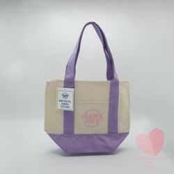 Trader Joes Mini Pastel Canvas Tote Bags. 