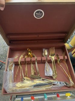 Vintage Gold Tone Non-tarnish Silverware Set