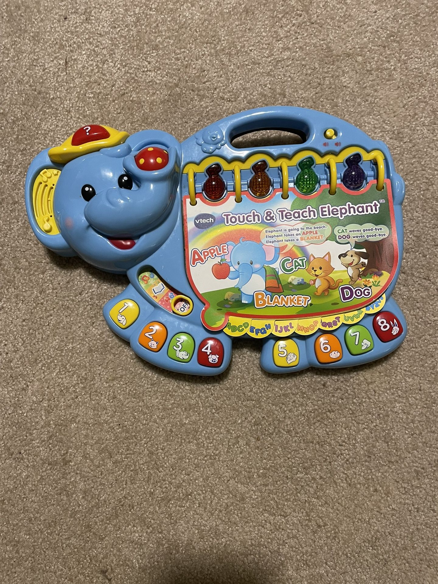 Great Condition Vtech Touch and Teach Elephant. Talks, lights up and plays music.