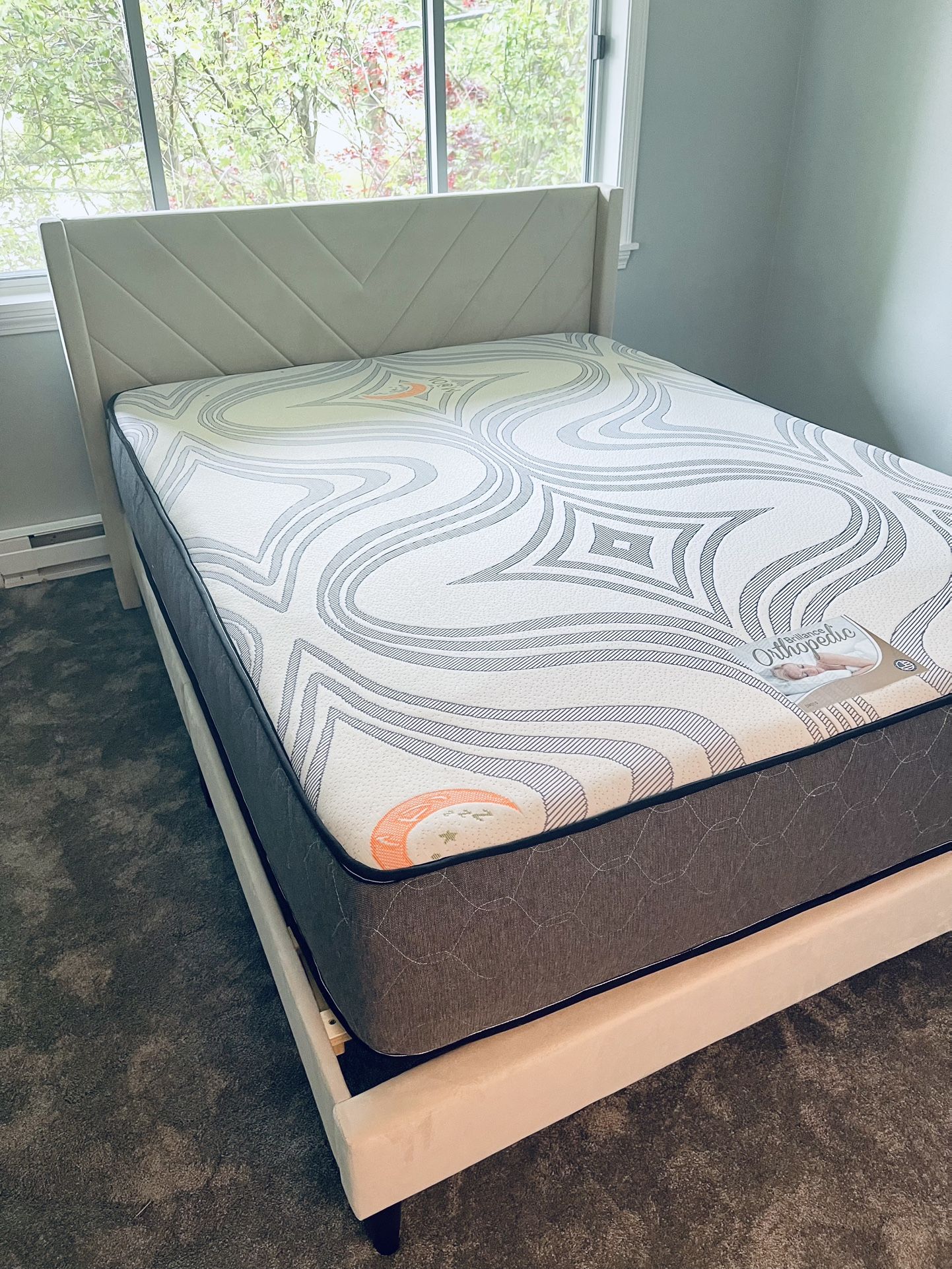 Set Queen Size Bed Frame+Mattress 12”thick Comfort & Quality Brand New We Deliver All Cities