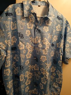 Tampa Bay Rays Hawaiian Button-Up Shirt size XL. New.