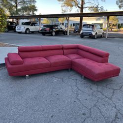 ❤️ Red 2-Piece Sectional Sofa w/ Adjustable Headrest($10 Delivery )