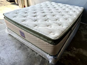 Queen Organic Elite Superior Hybrid Cool Gel Memory Foam Pillow Top 14inch Mattress