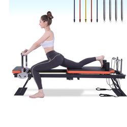 Pilates Reformer,Dpiolrcag Foldable Pilates Machine & Equipment for Home Use and Gym Workout, Suitable for Advanced and Beginners Users
