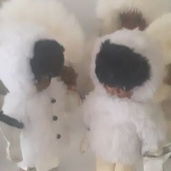 Lot Of 2 Vintage Inuit Eskimo Dolls 