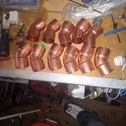 1 -1/2 Inch Copper 45s 6 Regular and 6 Street 45s