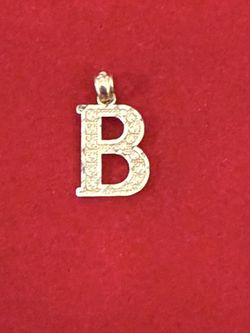10kt Gold Initial B Pendant 