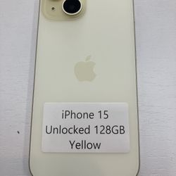 iPhone 15 128GB Yellow Unlocked!