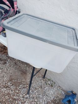 Large Plastic Storage Tote with Lid
