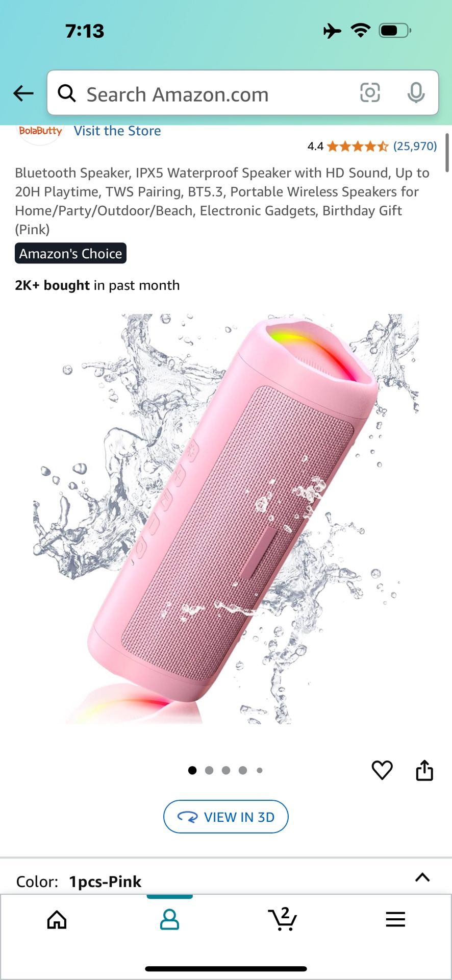 Bluetooth Speaker Pink